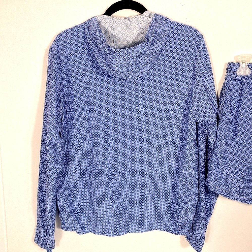 Roda Blue Patterned Apparel Lightweight Hooded Ja… - image 8